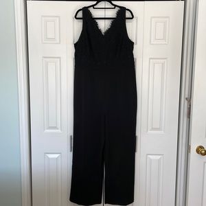 Black Dressy Jumpsuit with Lace Chest